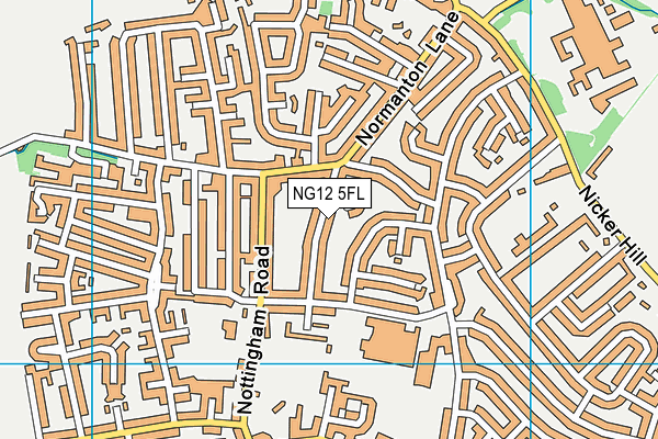 NG12 5FL map - OS VectorMap District (Ordnance Survey)