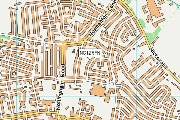 NG12 5FN map - OS VectorMap District (Ordnance Survey)