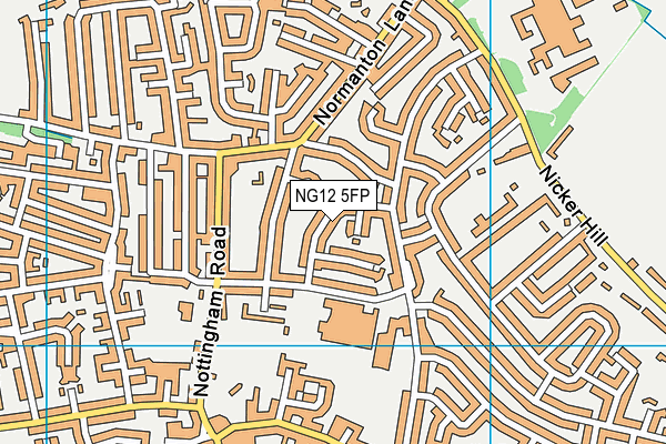 NG12 5FP map - OS VectorMap District (Ordnance Survey)