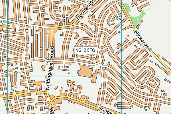 NG12 5FQ map - OS VectorMap District (Ordnance Survey)