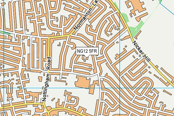 NG12 5FR map - OS VectorMap District (Ordnance Survey)