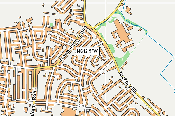 NG12 5FW map - OS VectorMap District (Ordnance Survey)