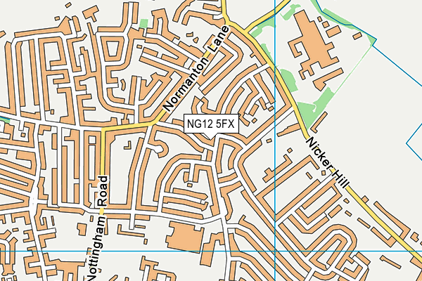 NG12 5FX map - OS VectorMap District (Ordnance Survey)