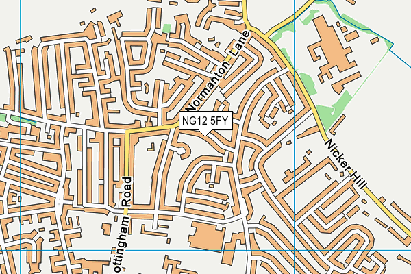 NG12 5FY map - OS VectorMap District (Ordnance Survey)