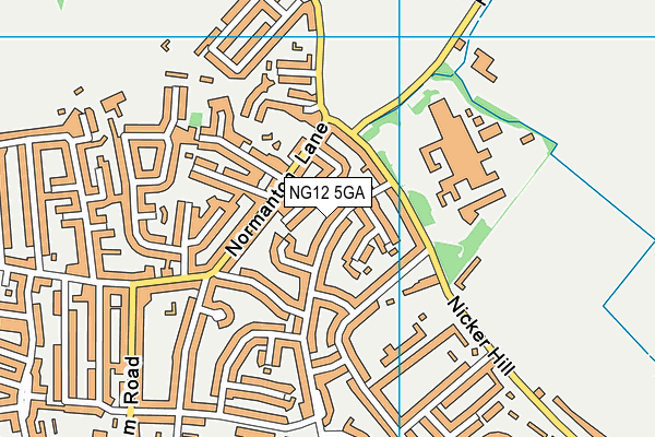 NG12 5GA map - OS VectorMap District (Ordnance Survey)