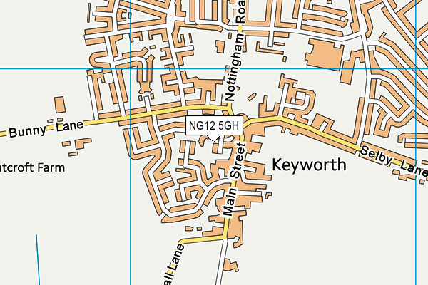 NG12 5GH map - OS VectorMap District (Ordnance Survey)