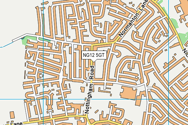 NG12 5GT map - OS VectorMap District (Ordnance Survey)