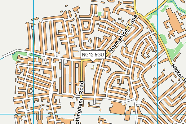 NG12 5GU map - OS VectorMap District (Ordnance Survey)