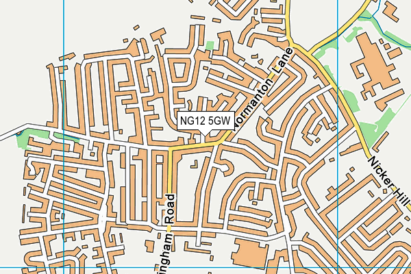 NG12 5GW map - OS VectorMap District (Ordnance Survey)