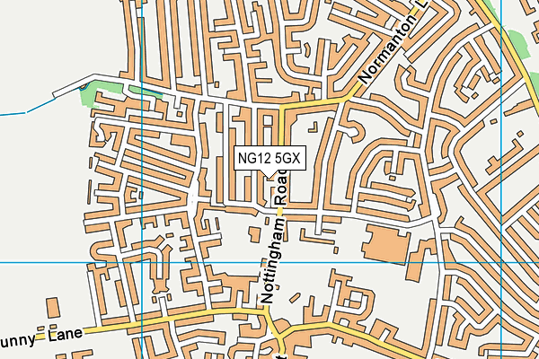 NG12 5GX map - OS VectorMap District (Ordnance Survey)