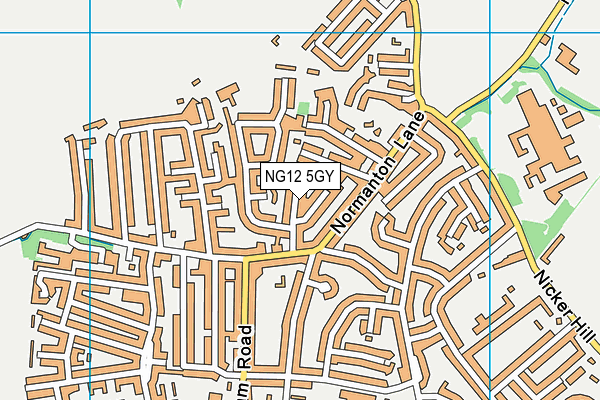 NG12 5GY map - OS VectorMap District (Ordnance Survey)