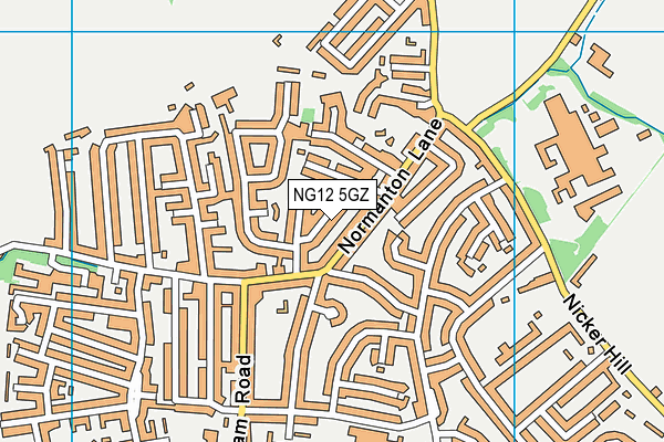 NG12 5GZ map - OS VectorMap District (Ordnance Survey)