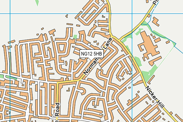 NG12 5HB map - OS VectorMap District (Ordnance Survey)