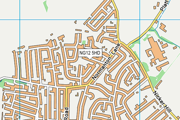 NG12 5HD map - OS VectorMap District (Ordnance Survey)