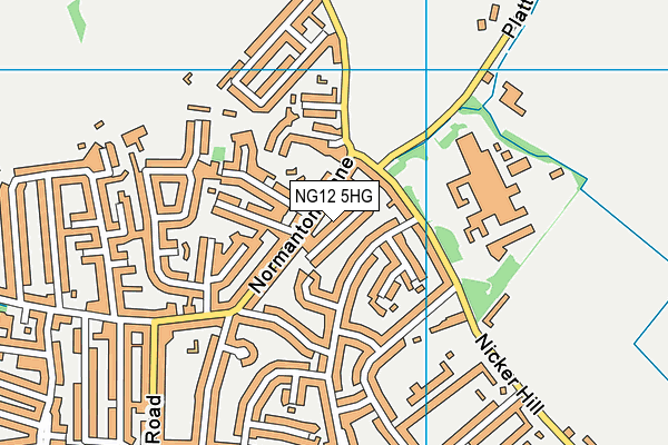 NG12 5HG map - OS VectorMap District (Ordnance Survey)