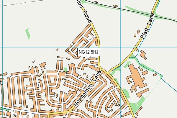 NG12 5HJ map - OS VectorMap District (Ordnance Survey)