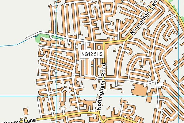 NG12 5HS map - OS VectorMap District (Ordnance Survey)