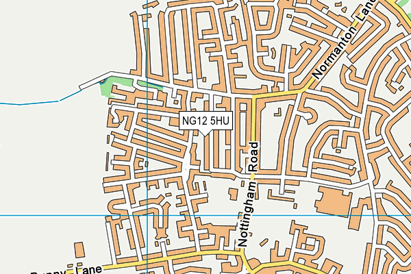 NG12 5HU map - OS VectorMap District (Ordnance Survey)