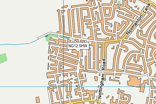 NG12 5HW map - OS VectorMap District (Ordnance Survey)