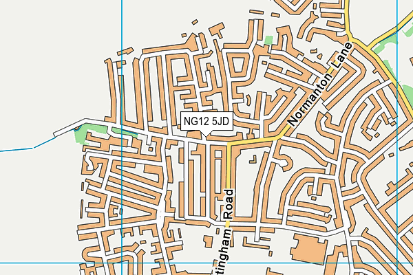 NG12 5JD map - OS VectorMap District (Ordnance Survey)