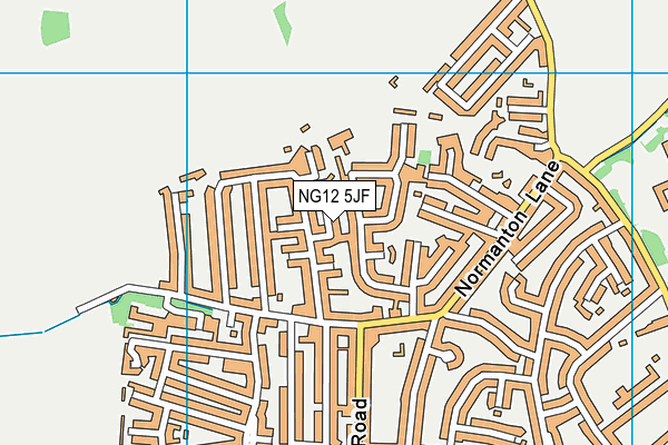 NG12 5JF map - OS VectorMap District (Ordnance Survey)