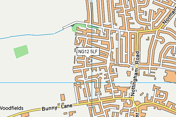 NG12 5LF map - OS VectorMap District (Ordnance Survey)