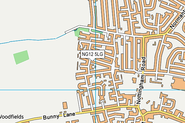 NG12 5LG map - OS VectorMap District (Ordnance Survey)