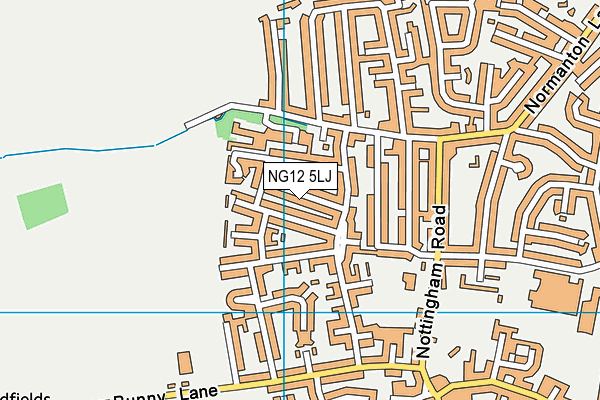 NG12 5LJ map - OS VectorMap District (Ordnance Survey)