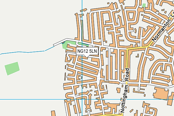 NG12 5LN map - OS VectorMap District (Ordnance Survey)