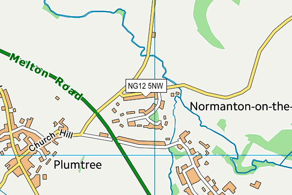 NG12 5NW map - OS VectorMap District (Ordnance Survey)