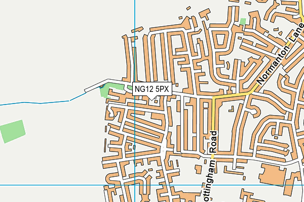 NG12 5PX map - OS VectorMap District (Ordnance Survey)