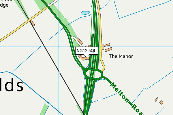 NG12 5QL map - OS VectorMap District (Ordnance Survey)