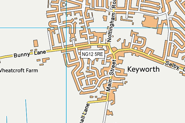 NG12 5RE map - OS VectorMap District (Ordnance Survey)