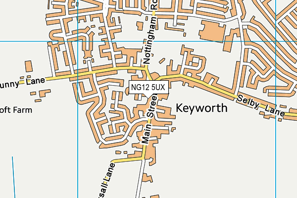 NG12 5UX map - OS VectorMap District (Ordnance Survey)