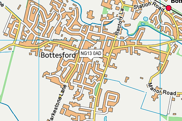 NG13 0AD map - OS VectorMap District (Ordnance Survey)