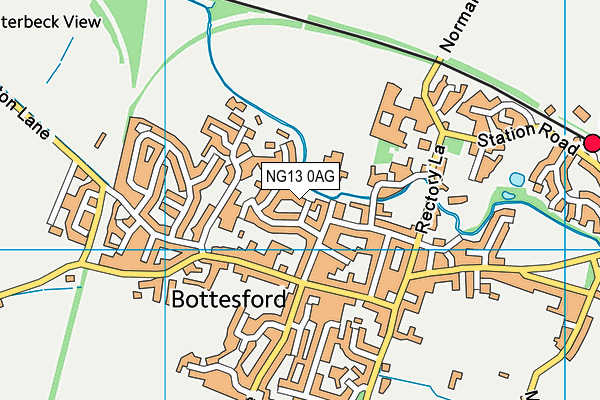 NG13 0AG map - OS VectorMap District (Ordnance Survey)