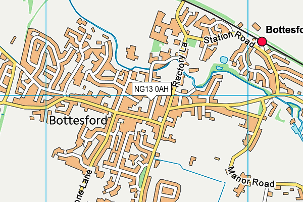NG13 0AH map - OS VectorMap District (Ordnance Survey)