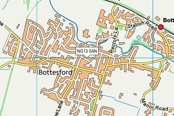 NG13 0AN map - OS VectorMap District (Ordnance Survey)