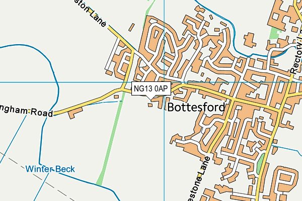 Bottesford Fc map (NG13 0AP) - OS VectorMap District (Ordnance Survey)