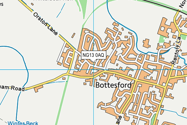 NG13 0AQ map - OS VectorMap District (Ordnance Survey)