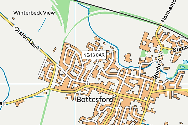 NG13 0AR map - OS VectorMap District (Ordnance Survey)
