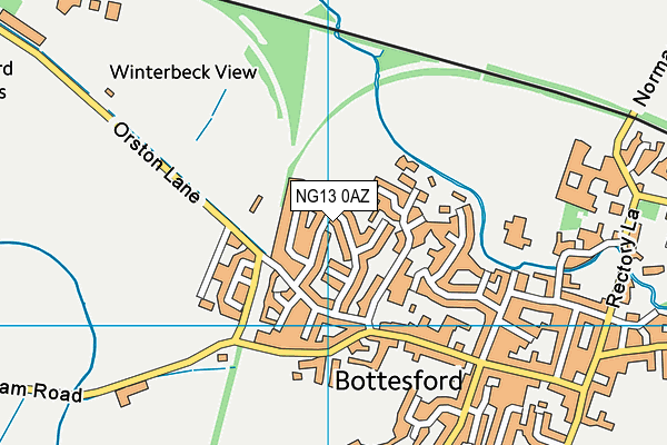 NG13 0AZ map - OS VectorMap District (Ordnance Survey)