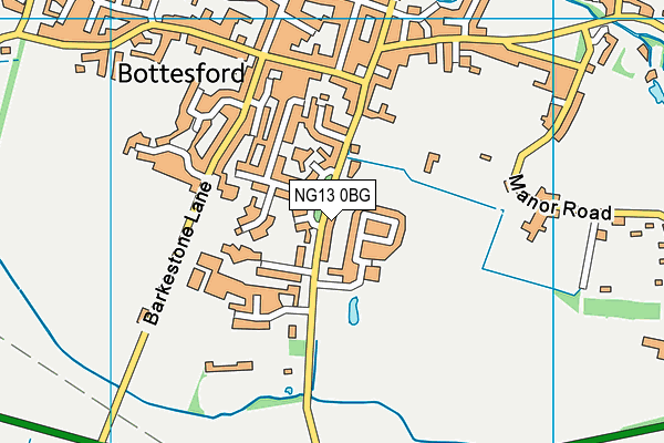 Bottesford Cricket And Social Club map (NG13 0BG) - OS VectorMap District (Ordnance Survey)