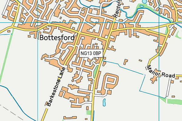 NG13 0BP map - OS VectorMap District (Ordnance Survey)