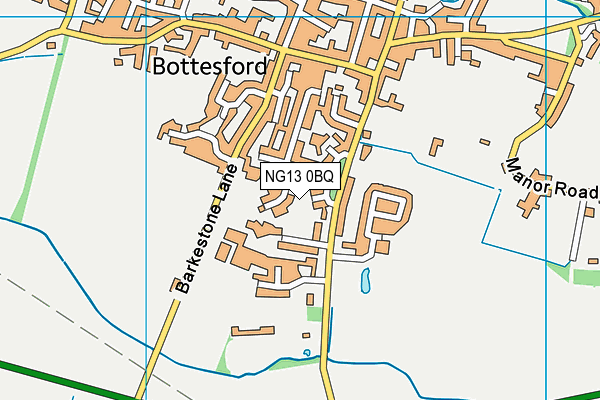 NG13 0BQ map - OS VectorMap District (Ordnance Survey)