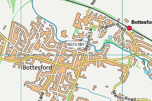 NG13 0BY map - OS VectorMap District (Ordnance Survey)