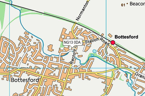 NG13 0DA map - OS VectorMap District (Ordnance Survey)