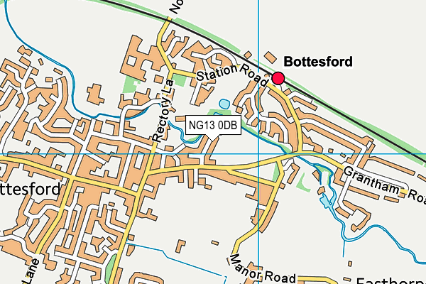 NG13 0DB map - OS VectorMap District (Ordnance Survey)