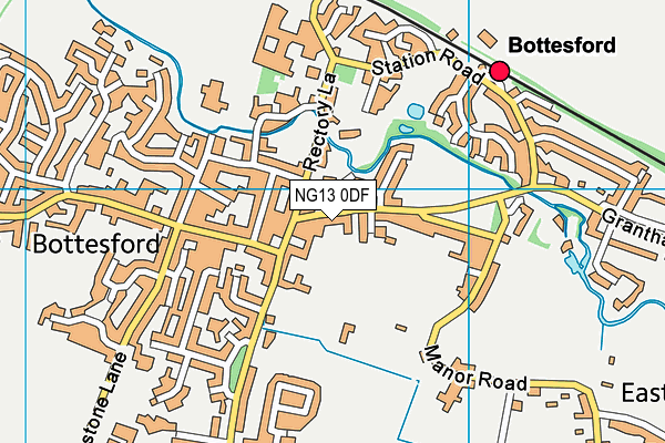 NG13 0DF map - OS VectorMap District (Ordnance Survey)