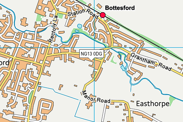 NG13 0DG map - OS VectorMap District (Ordnance Survey)